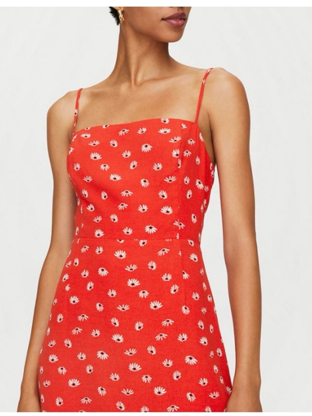 Aritzia Red Floral Mini Slip Dress